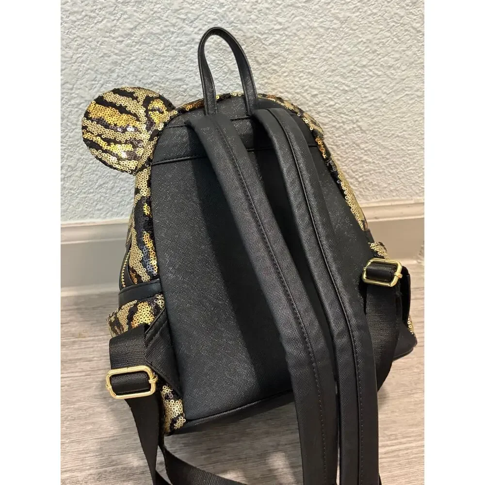 NEW Disney Loungefly Backpack Animal Kingdom Minnie Mouse Leopard Print Bag